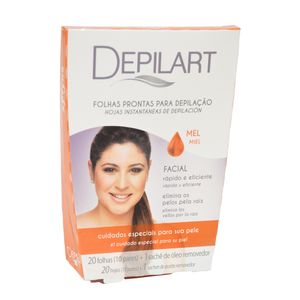 Folhas Prontas Facial Depilart Mel Com 20un