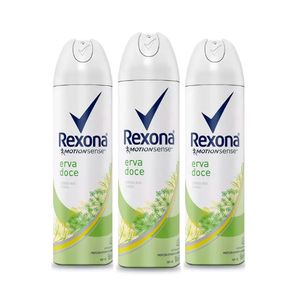Kit Desodorante Rexona Aerosol Feminino Erva Doce 150ml 3 unidades