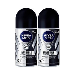 Kit Desodorante Nivea Roll-on Masculino Black & White Leve Mais Pague Menos