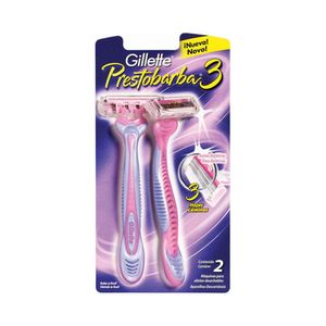 Aparelho para Depilação Feminina Gillette Prestobarba 3 - Com 2 Unidades