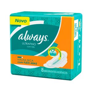 Absorvente Always Ultrafino Seca Com  Abas Com 8un