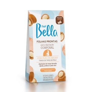 Folhas Prontas Corporais Depil Bella Óleo Argan c/16un