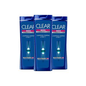 Kit 4 Shampoo Clear Men Anticaspa Limpeza Diária 2em1  200ml
