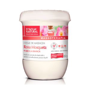 Creme de Massagem D'água Natural 650g Rosa Mosqueta e Argila Branca