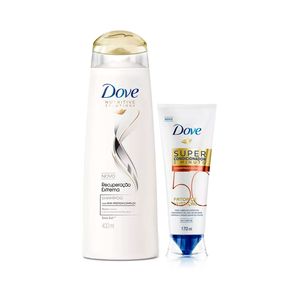 Kit Dove Shampoo Recuperação Extrema 400ml + Super Condicionador Nutrição 50 170ml c/ 25% Desconto