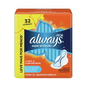 Absorvente Always Super Proteção com Abas 32 Unidades Seca