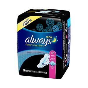 Absorvente Always Noites Tranquilas com Abas Seca Leve 16 Pague 14