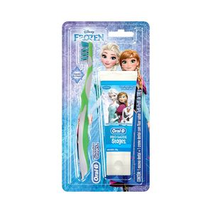 Kit Escova Dental Oral-B Stages + Creme Dental Frozen