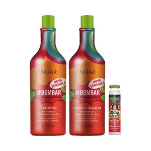 Kit Inoar Bombar Shampoo 1000ml + Condicionador 1000ml grátis Ampola 45ml