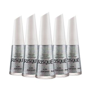 Kit 5 Esmaltes Risqué Efeitos As Mil Purpurinas