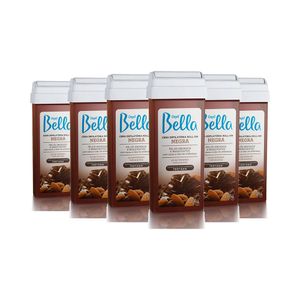 Kit Cera Depil Bella Roll On Negra 100g 6 Unidades