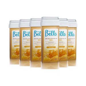 Kit Cera Depil Bella Roll-On Amarela Mel 100g 6 unidades