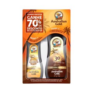 Kit Australian Gold Bronzeador Accelerator + Protetor Amplo Espectro FPS 30