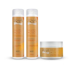 Kit Kert Phytogen Muito + Liso Shampoo 300ml + Máscara 300g Grátis Condicionador 300ml