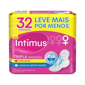 Absorvente Intimus Gel Com 32 Unidades Suave com Abas