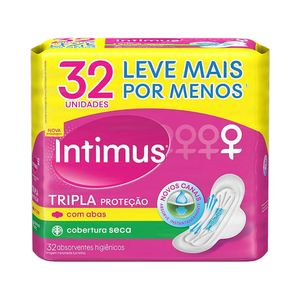 Absorvente Intimus Gel Com 32 Unidades Proteção Seca com Abas