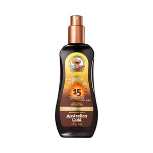 Protetor Solar Spray Gel Australian Gold Instant Bronzer FPS 15 237ml