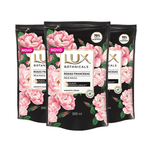 Kit 3 Sabonete Liquido Lux Refil Rosas Francesas 200ml