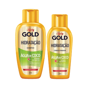 Kit Niely Gold Hidratação Água de Coco Shampoo 300ml + Condicionador 200ml