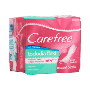 Protetor Diário Carefree Todo Dia Flexi Sem Perfume Com  15 Unidades