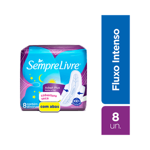 Absorvente Sempre Livre Adapt Plus Noite e Dia Seca Com Abas Com 8