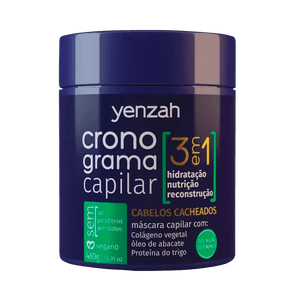 Máscara Yenzah Cronograma Capilar 3 em 1 Cachos 480g