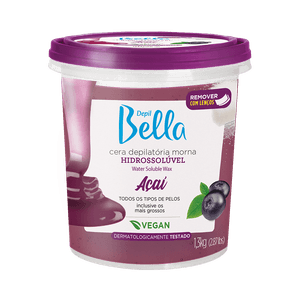 Cera Depilatória Depil Bella Morna Hidrossolúvel Açaí 1300g