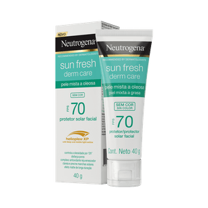 Protetor Solar Facial Neutrogena Sun Fresh Derm Care FPS 70 Pele Mista a Oleosa 40g