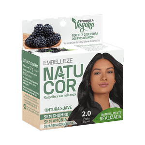 Coloração Natucor 2.0 Amora-Preta Preto Suave 12g