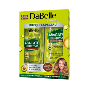 Kit Dabelle Abacate Nutritivo Shampoo 250ml + Condicionador 200ml