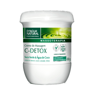 Creme de Massagem D'água Natural C-Detox 650g