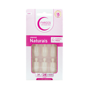 Unhas Fhaces Natural Quadrada Media 28un. (U3003)