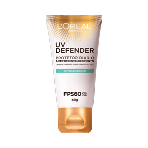 Protetor Solar Facial L'Oréal Paris Defender UV FPS 60 Antioleosidade Sem Cor 40g