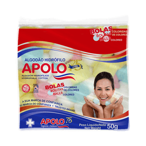 Bolas de Algodão Apolo Coloridas 50g