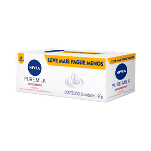 Sabonete em Barra NIVEA Milk Sensitive Promo 6 uni 90g