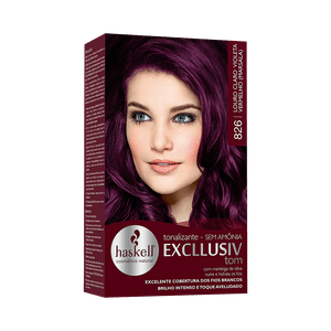 Tonalizante Haskell Excllusiv Tom 826 Louro Claro Violeta Vermelho (Marsala)