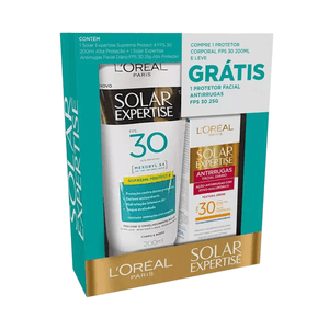 Kit Protetor Solar L'Oréal Paris FPS 30 200ml + Facial Antirrugas FPS 30 25g