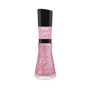 Esmalte Nati Glitter Incolor Rosa