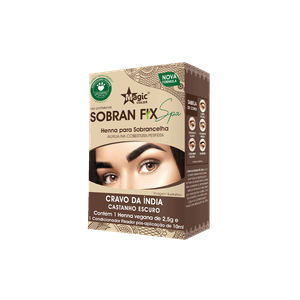 Henna para Sobrancelha Magic Color Sobran Fix Spa Castanho Escuro