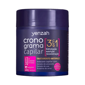 Máscara Yenzah Cronograma Capilar Antifrizz 3 em 1 480g