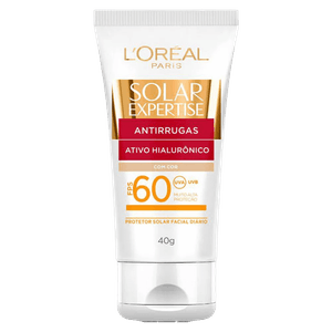 Protetor Solar com Cor L'Oréal Paris Solar Expertise Antirrugas FPS 60 40g