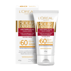 Protetor Solar Facial L'Oréal Paris Solar Expertise Antirrugas FPS 60 40g