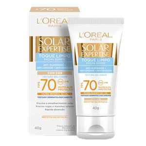 Protetor Solar L'Oréal Paris Solar Expertise Facial Toque Limpo com Cor FPS 70 40g