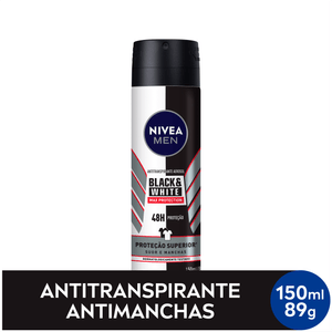 Antitranspirante NIVEA Aero B&W Máxima Proteção Masc 150ml