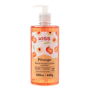 Álcool em Gel Kiss New York Antisséptico Pêssego 500ml