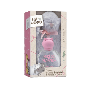 Kit Colônia 50ml + Bichinho de Pelúcia Rosa Beauty Slime Bebê Orgânico