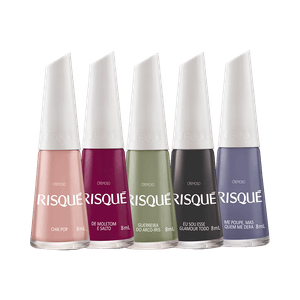 Kit Risqué Esmaltes Cremoso Cores Sortidas Nº07 (5 Produtos)