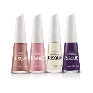 Kit Risqué Esmaltes Cremoso Cores Sortidas N°10 (4 Produtos)