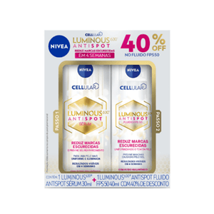 Kit Nivea Luminous Sérum 30ml + Fluido 630º FPS 50 40ml