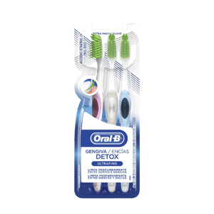 Kit Escova Dental Oral-B Ultrafino Detox com 3 Unidades